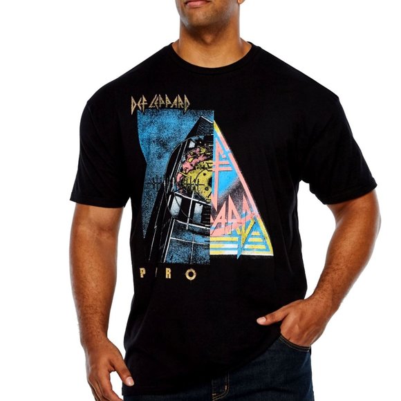 Def Leppard Split Logo Pyromania metal rock Official T-Shirt 2XL B&T NWT - Picture 1 of 2